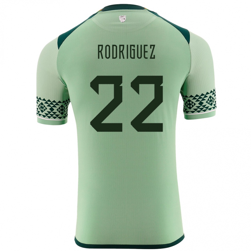 Men Football Bolivia Carlitos Rodriguez #22 Light Green Home Jersey 24-26 T-Shirt Australia