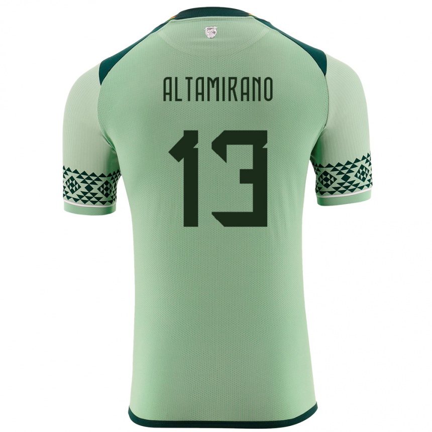 Men Football Bolivia Sebastian Altamirano #13 Light Green Home Jersey 24-26 T-Shirt Australia