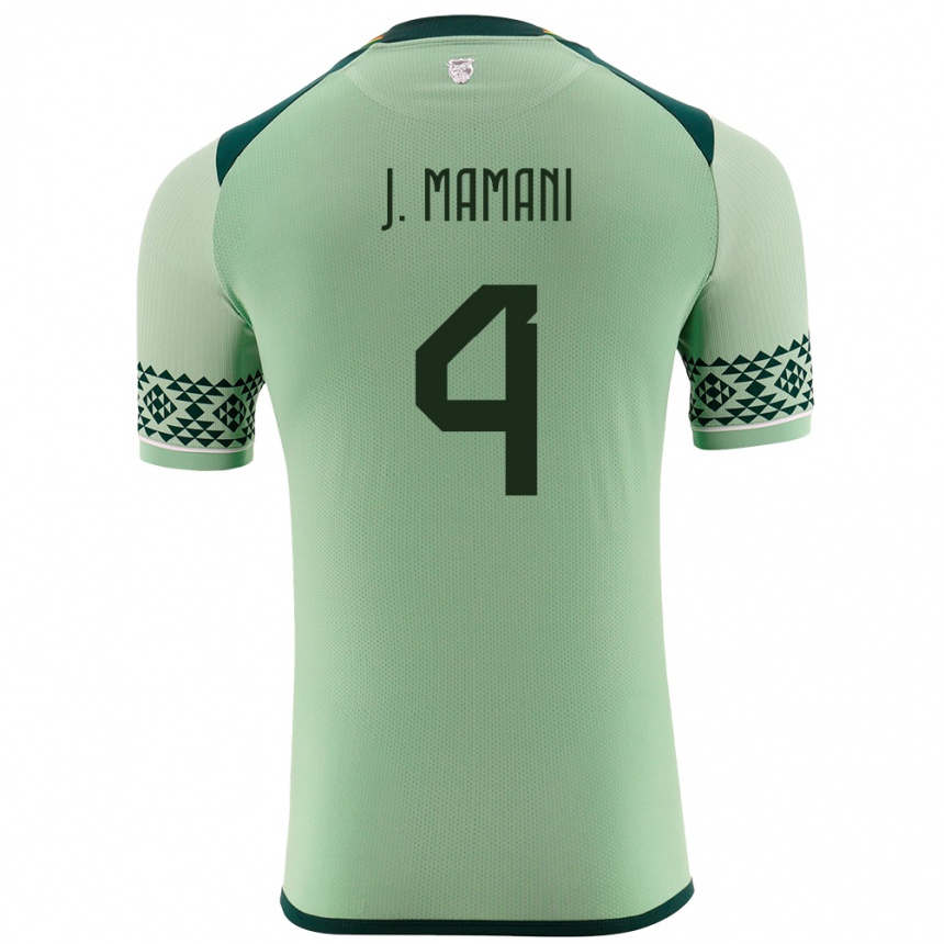 Men Football Bolivia Jhylian Mary Mamani #4 Light Green Home Jersey 24-26 T-Shirt Australia