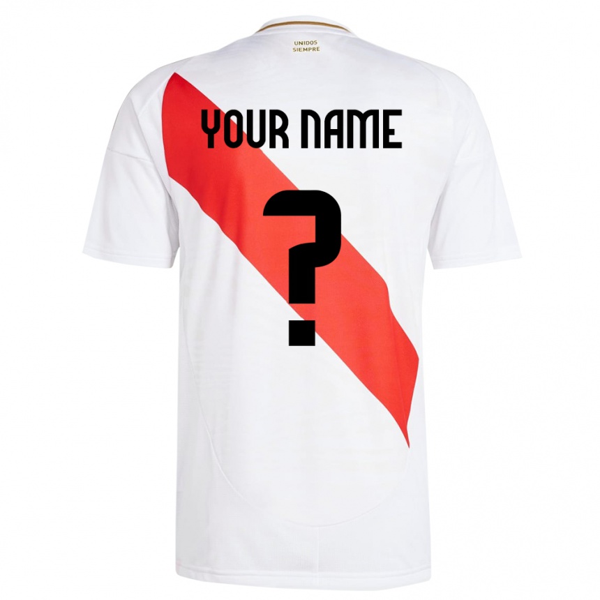 Men Football Peru Your Name #0 White Home Jersey 24-26 T-Shirt Australia