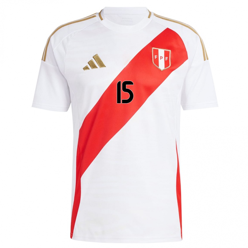 Men Football Peru Emily Flores #15 White Home Jersey 24-26 T-Shirt Australia