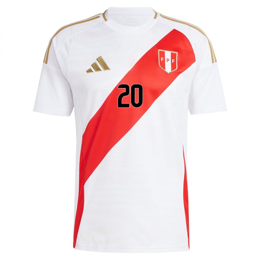 Men Football Peru Edison Flores #20 White Home Jersey 24-26 T-Shirt Australia