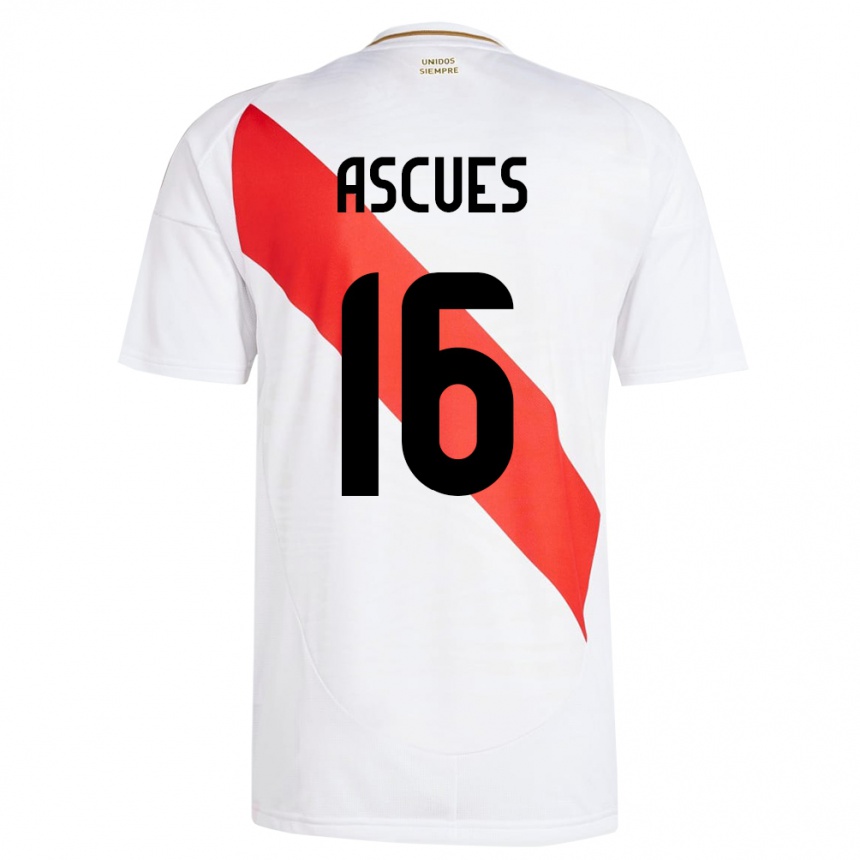 Men Football Peru Carlos Ascues #16 White Home Jersey 24-26 T-Shirt Australia