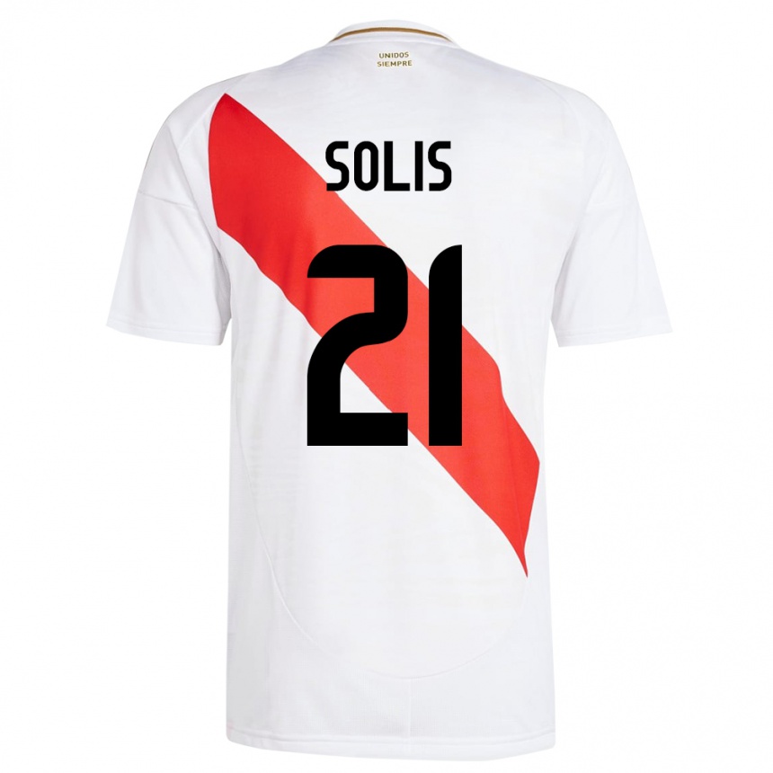 Men Football Peru Renato Solís #21 White Home Jersey 24-26 T-Shirt Australia