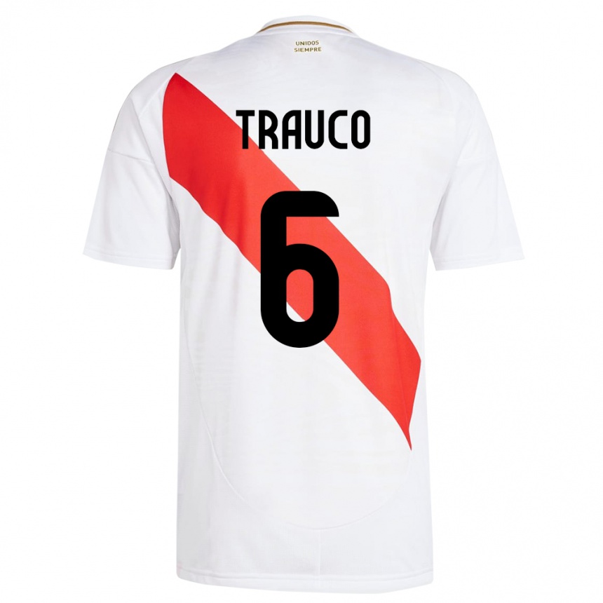 Men Football Peru Miguel Trauco #6 White Home Jersey 24-26 T-Shirt Australia