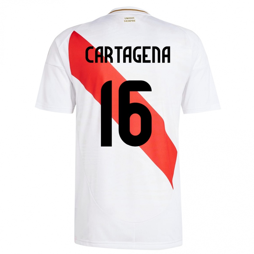 Men Football Peru Wilder Cartagena #16 White Home Jersey 24-26 T-Shirt Australia