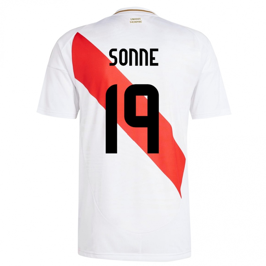 Men Football Peru Oliver Sonne #19 White Home Jersey 24-26 T-Shirt Australia