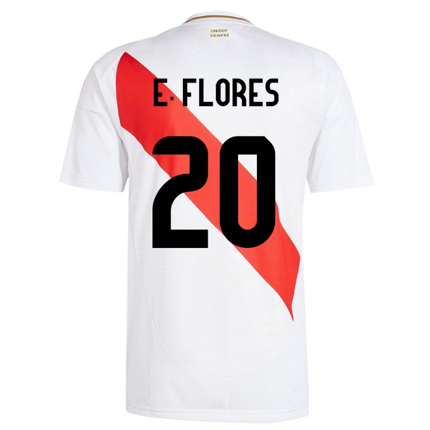 Men Football Peru Edison Flores #20 White Home Jersey 24-26 T-Shirt Australia