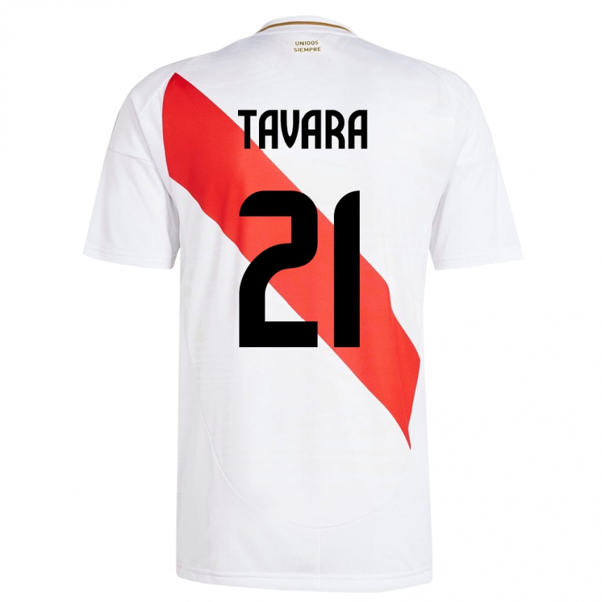 Men Football Peru Martín Távara #21 White Home Jersey 24-26 T-Shirt Australia