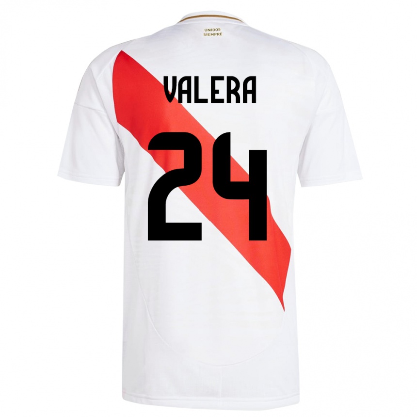 Men Football Peru Álex Valera #24 White Home Jersey 24-26 T-Shirt Australia