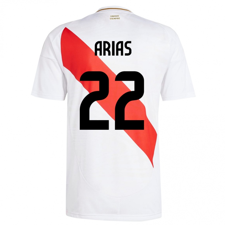 Men Football Peru Brian Arias #22 White Home Jersey 24-26 T-Shirt Australia