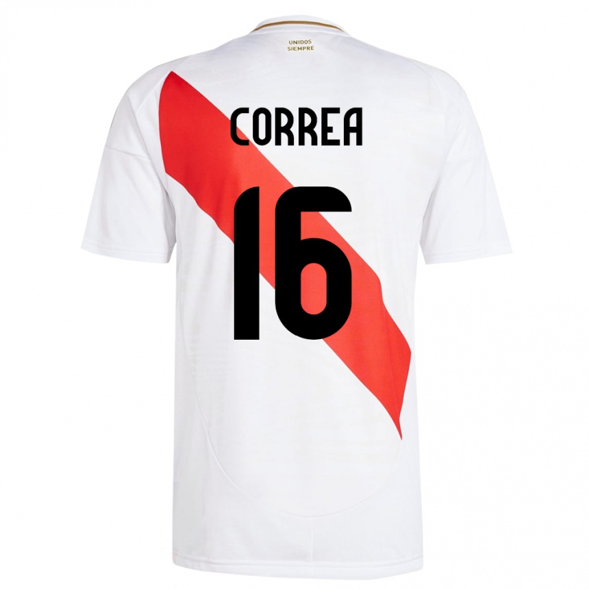 Men Football Peru Eslyn Correa #16 White Home Jersey 24-26 T-Shirt Australia