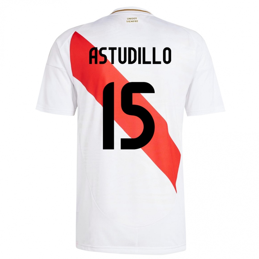 Men Football Peru Julinho Astudillo #15 White Home Jersey 24-26 T-Shirt Australia