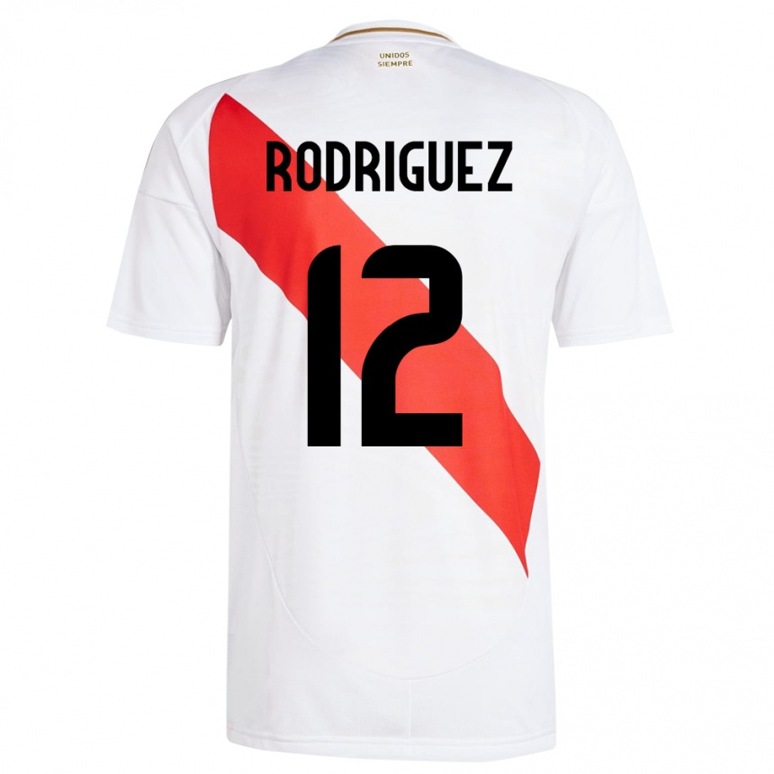 Men Football Peru Jhefferson Rodríguez #12 White Home Jersey 24-26 T-Shirt Australia