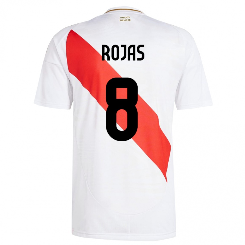 Men Football Peru Álvaro Rojas #8 White Home Jersey 24-26 T-Shirt Australia