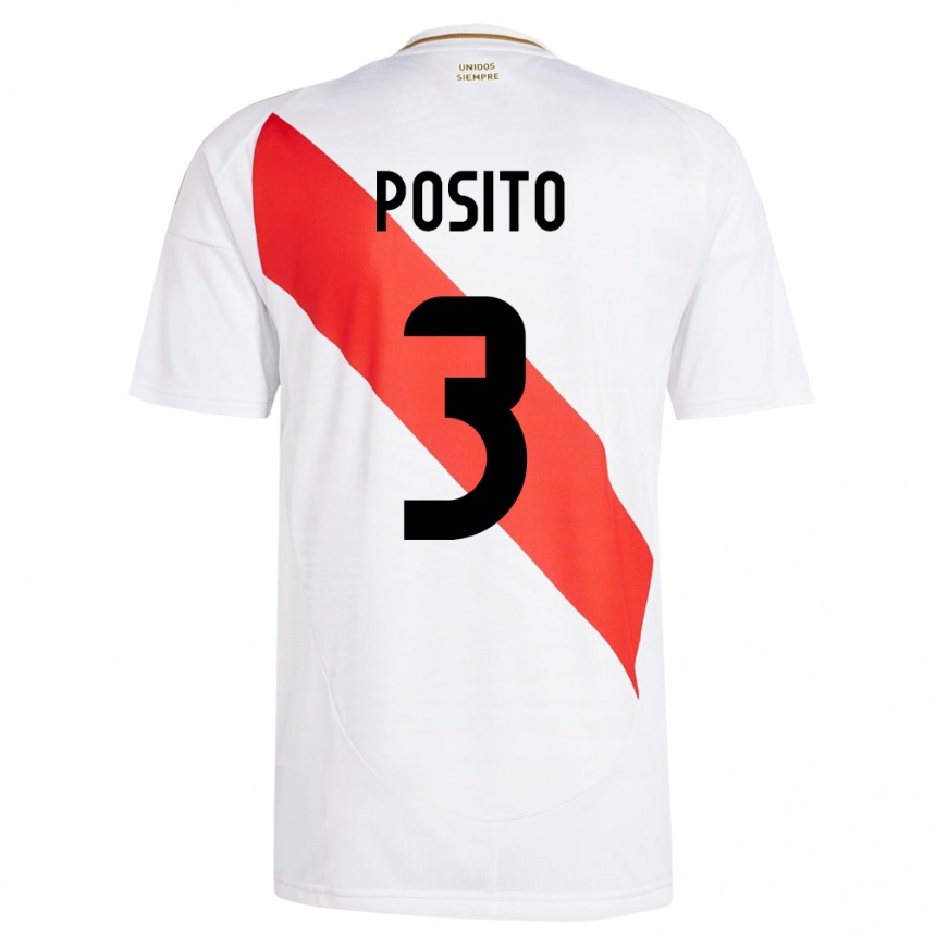 Men Football Peru Alejandro Pósito #3 White Home Jersey 24-26 T-Shirt Australia