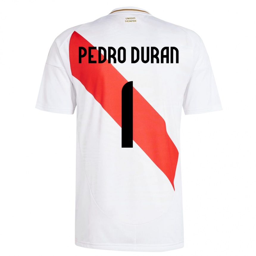 Men Football Peru Juan Pedro Durán #1 White Home Jersey 24-26 T-Shirt Australia