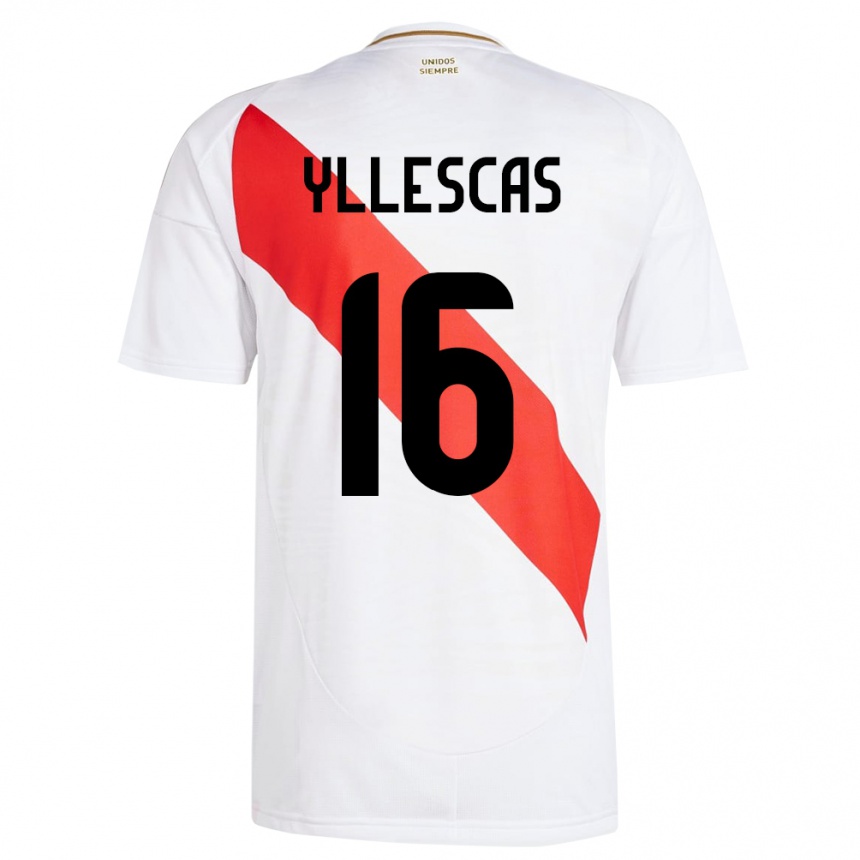 Men Football Peru Jhosenffer Yllescas #16 White Home Jersey 24-26 T-Shirt Australia