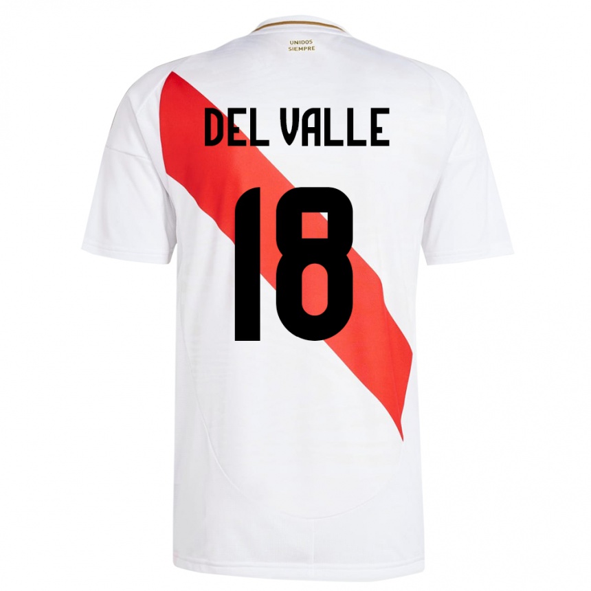 Men Football Peru Yamir Del Valle #18 White Home Jersey 24-26 T-Shirt Australia