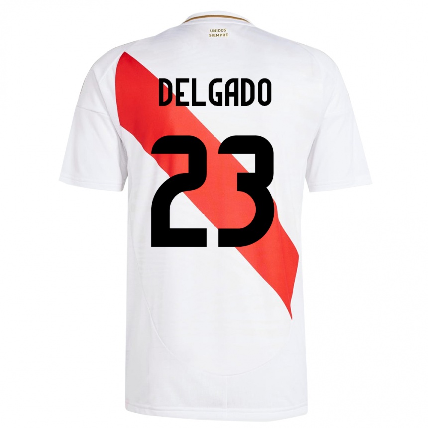 Men Football Peru Valentino Delgado #23 White Home Jersey 24-26 T-Shirt Australia