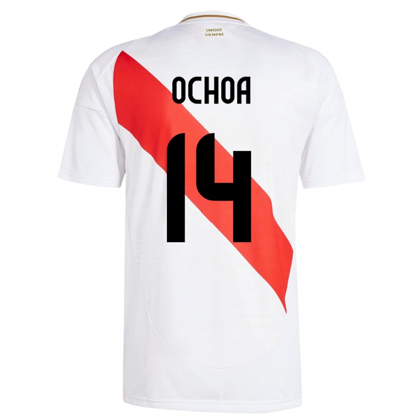 Men Football Peru Victoria Ochoa #14 White Home Jersey 24-26 T-Shirt Australia