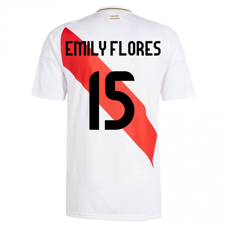 Men Football Peru Emily Flores #15 White Home Jersey 24-26 T-Shirt Australia