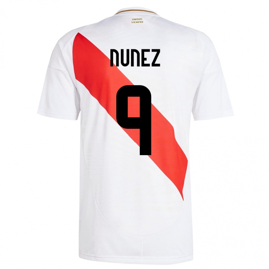 Men Football Peru Pierina Núñez #9 White Home Jersey 24-26 T-Shirt Australia