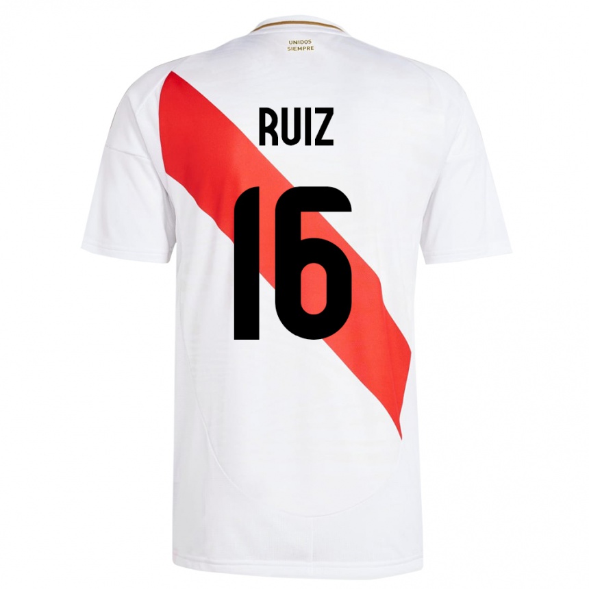 Men Football Peru Birka Ruiz #16 White Home Jersey 24-26 T-Shirt Australia