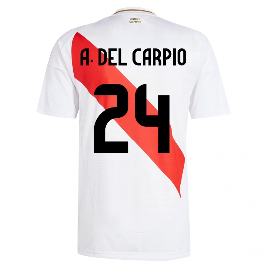 Men Football Peru Annie Del Carpio #24 White Home Jersey 24-26 T-Shirt Australia