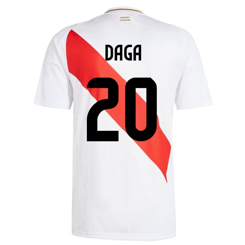 Men Football Peru Azucena Daga #20 White Home Jersey 24-26 T-Shirt Australia