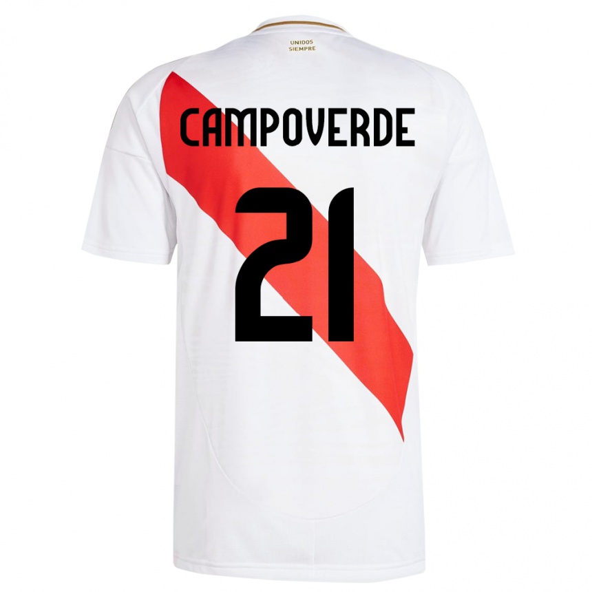 Men Football Peru Luz Campoverde #21 White Home Jersey 24-26 T-Shirt Australia