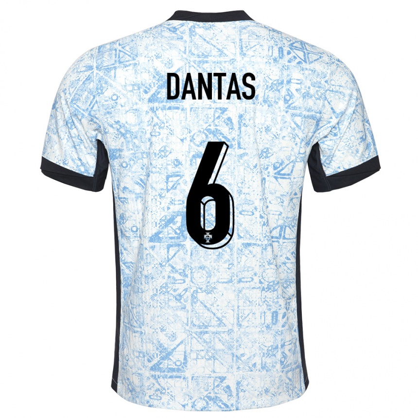 Men Football Portugal Tiago Dantas #6 Cream Blue Away Jersey 24-26 T-Shirt Australia