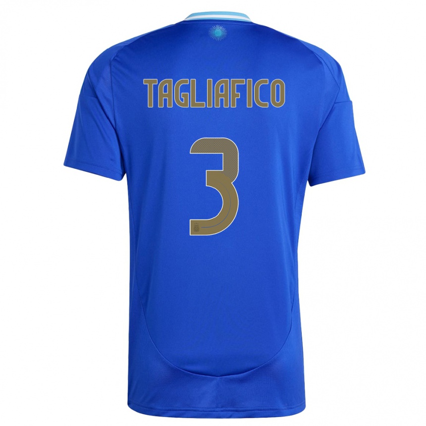 Men Football Argentina Nicolas Tagliafico #3 Blue Away Jersey 24-26 T-Shirt Australia