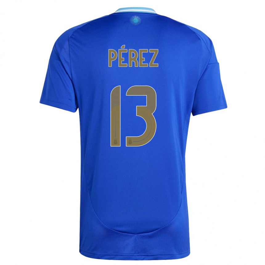 Men Football Argentina Nehuen Perez #13 Blue Away Jersey 24-26 T-Shirt Australia