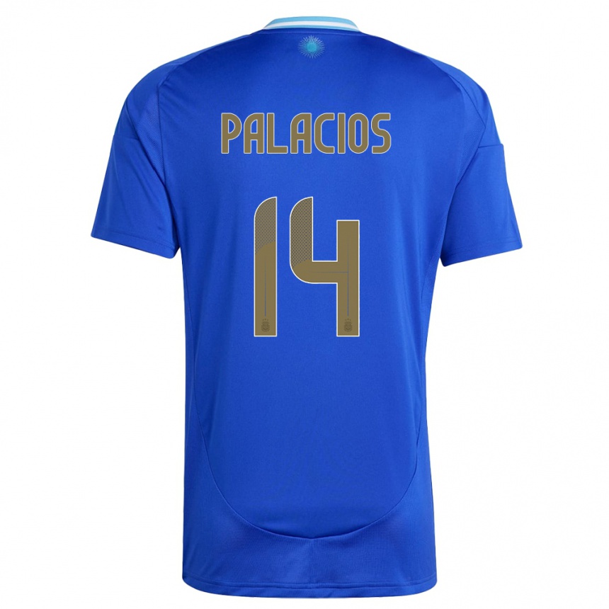 Men Football Argentina Exequiel Palacios #14 Blue Away Jersey 24-26 T-Shirt Australia