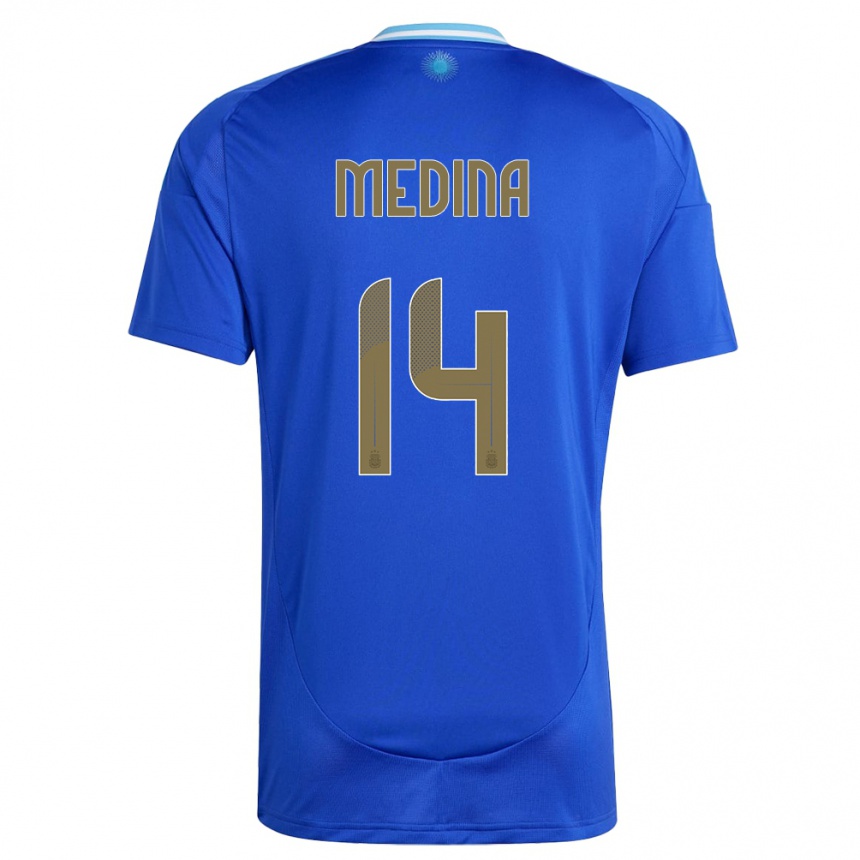 Men Football Argentina Facundo Medina #14 Blue Away Jersey 24-26 T-Shirt Australia