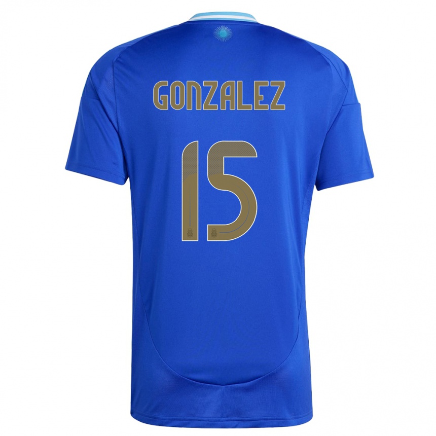 Men Football Argentina Nicolas Gonzalez #15 Blue Away Jersey 24-26 T-Shirt Australia