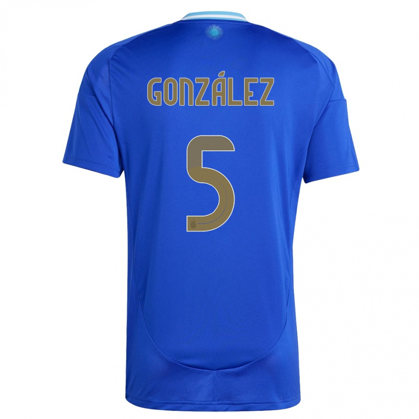 Men Football Argentina Maximiliano Gonzalez #5 Blue Away Jersey 24-26 T-Shirt Australia