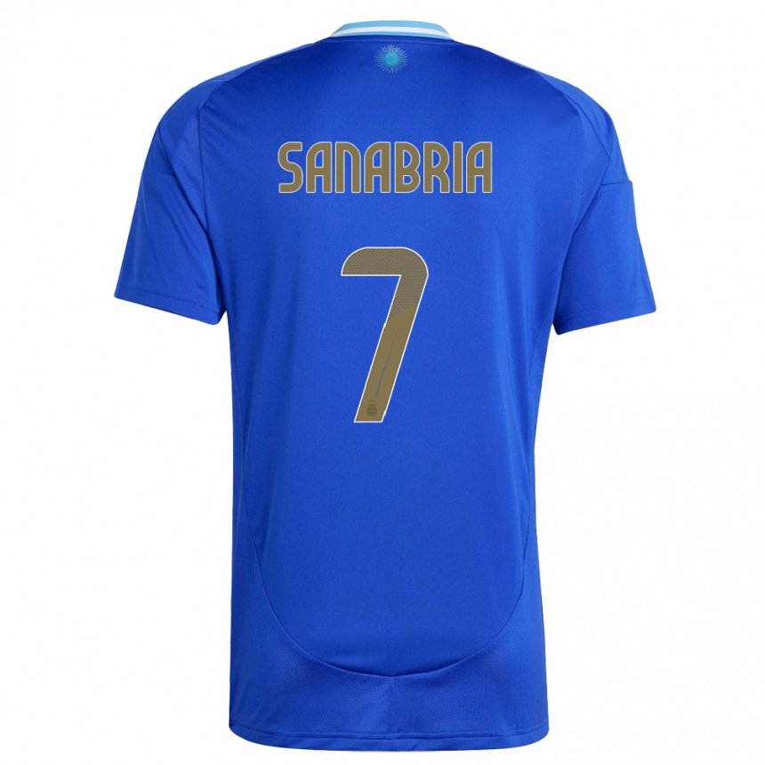 Men Football Argentina Mateo Sanabria #7 Blue Away Jersey 24-26 T-Shirt Australia