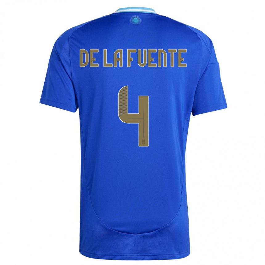 Men Football Argentina Hernan De La Fuente #4 Blue Away Jersey 24-26 T-Shirt Australia