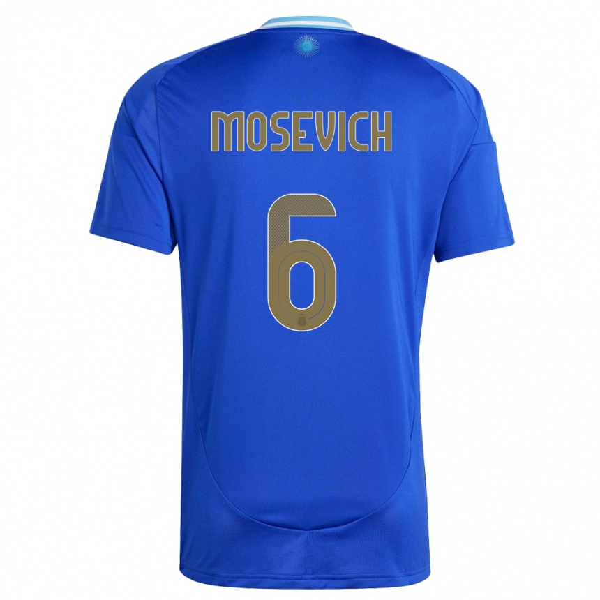 Men Football Argentina Leonel Mosevich #6 Blue Away Jersey 24-26 T-Shirt Australia