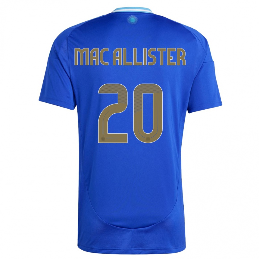 Men Football Argentina Alexis Mac Allister #20 Blue Away Jersey 24-26 T-Shirt Australia