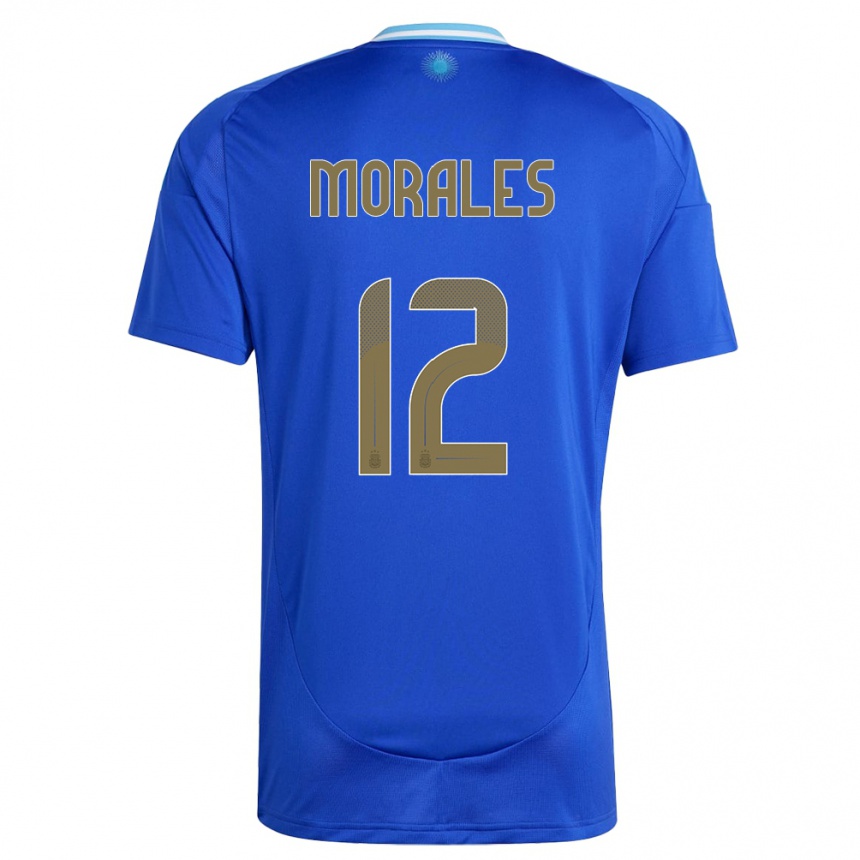 Men Football Argentina Lautaro Morales #12 Blue Away Jersey 24-26 T-Shirt Australia