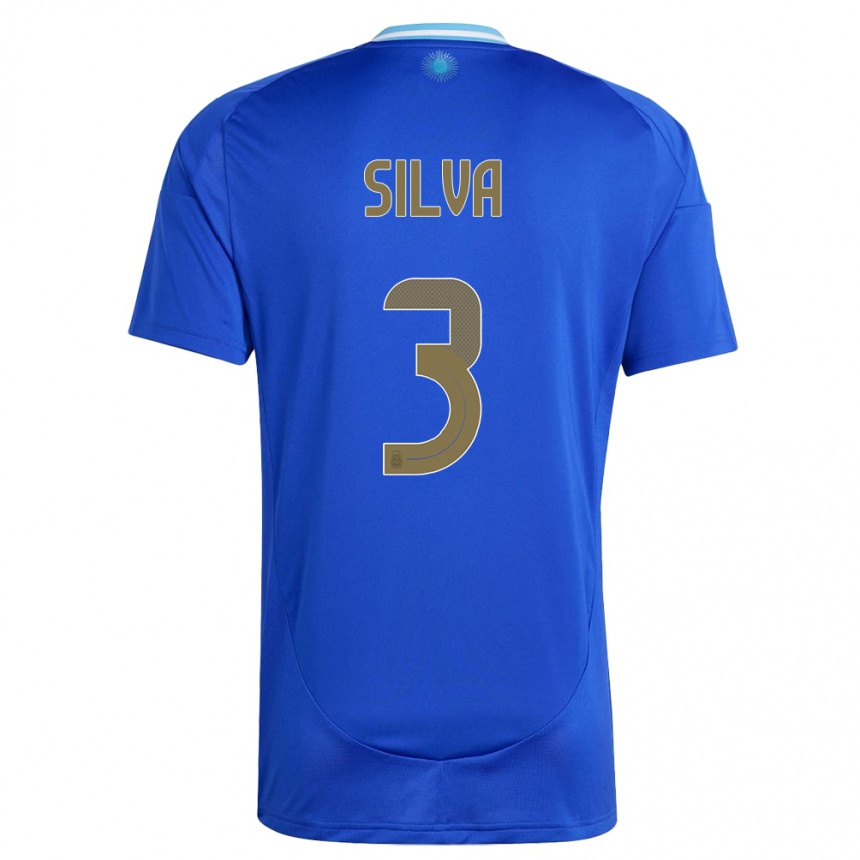 Men Football Argentina Tomas Silva #3 Blue Away Jersey 24-26 T-Shirt Australia