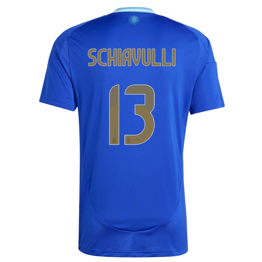 Men Football Argentina Thiago Schiavulli #13 Blue Away Jersey 24-26 T-Shirt Australia