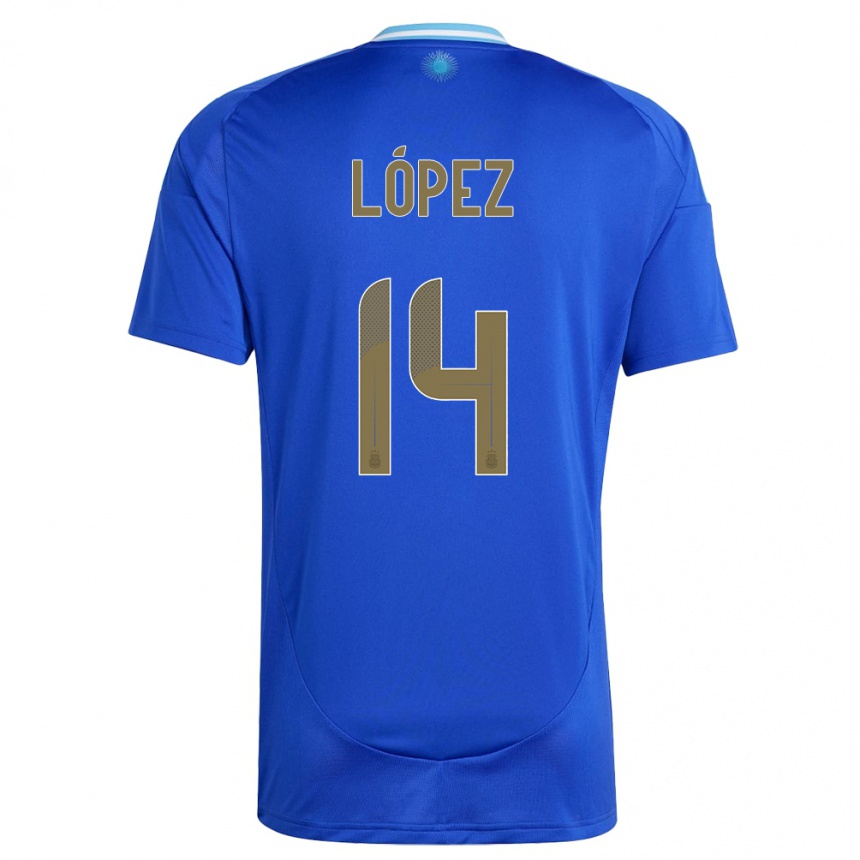 Men Football Argentina Lautaro Lopez #14 Blue Away Jersey 24-26 T-Shirt Australia