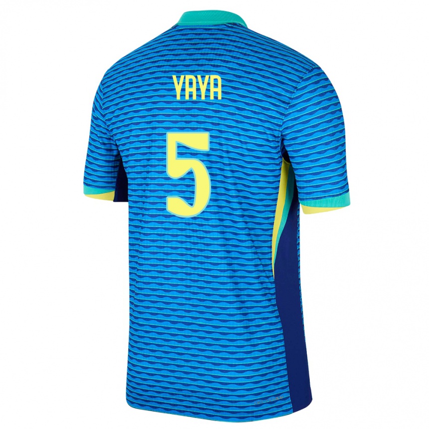 Men Football Brazil Yaya #5 Blue Away Jersey 24-26 T-Shirt Australia