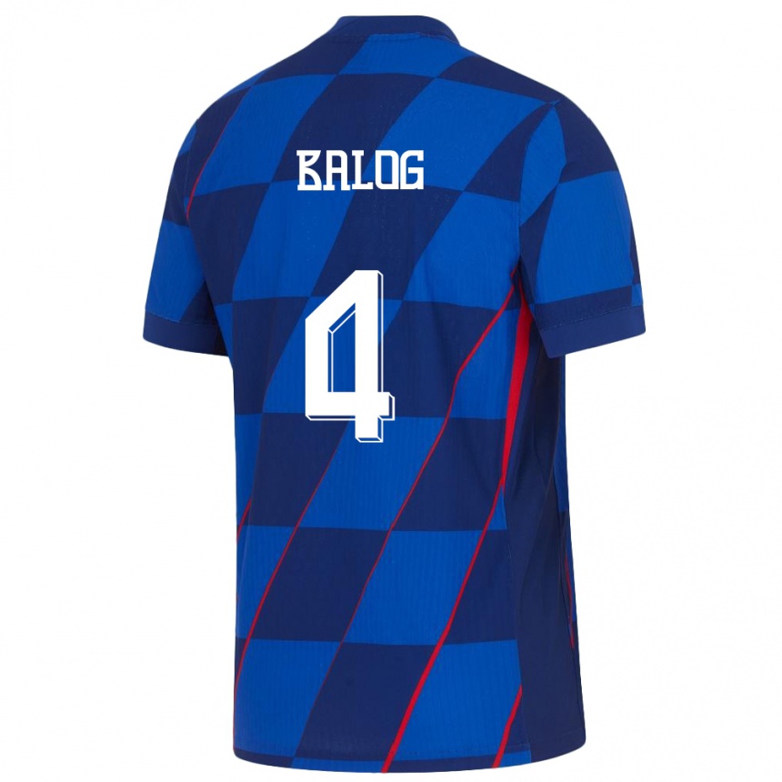 Men Football Croatia Leonarda Balog #4 Blue Away Jersey 24-26 T-Shirt Australia