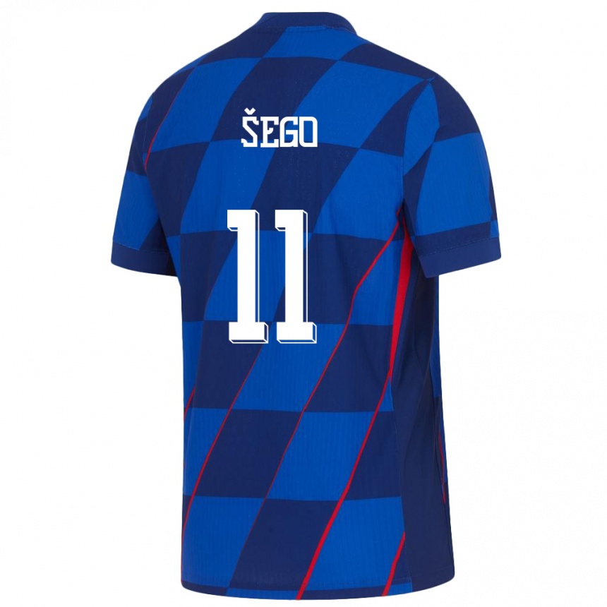 Men Football Croatia Michele Sego #11 Blue Away Jersey 24-26 T-Shirt Australia