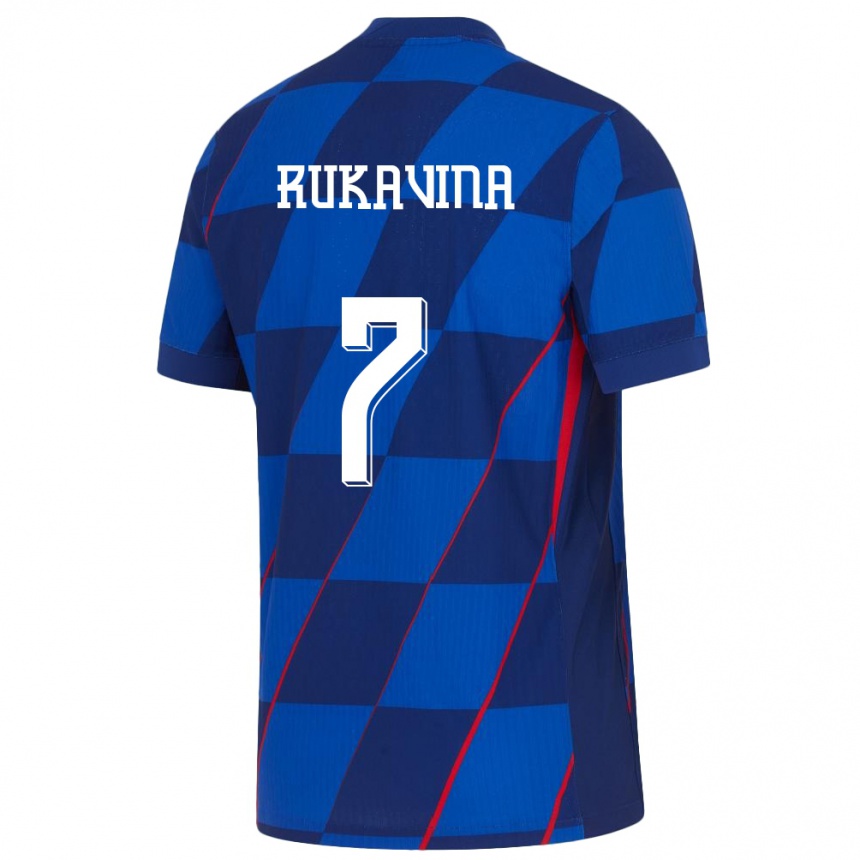 Men Football Croatia Gabriel Rukavina #7 Blue Away Jersey 24-26 T-Shirt Australia